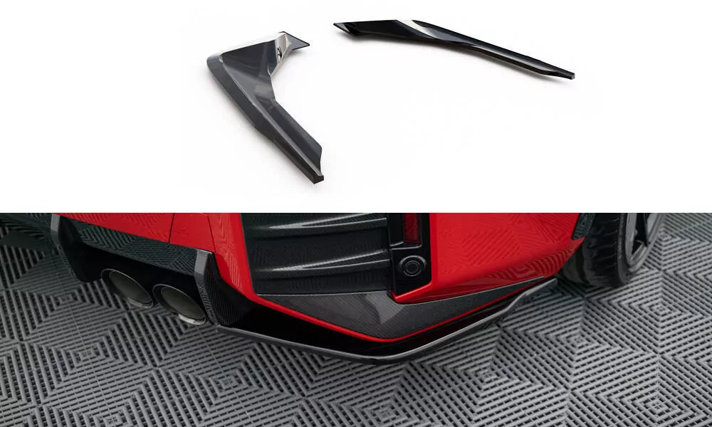 Heck Ansatz Flaps Diffusor Für BMW M2 M-Performance G87 Schwarz Hochglanz