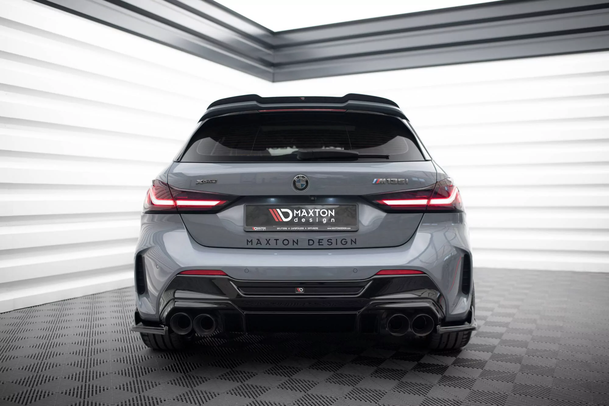 Diffusor Heck Ansatz Passend Für V.2 Passend Für BMW 1er F40 M-Paket/ M135i Schwarz Hochglanz Schwarz Hochglanz