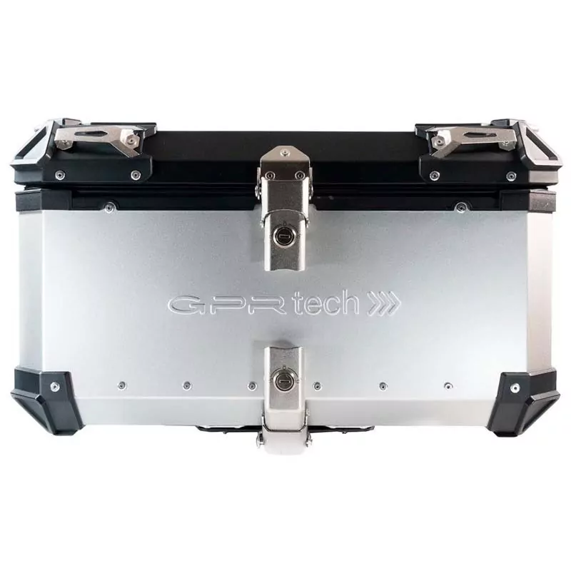 Topcase GPR TECH kompatibel mit Zontes 350 T2 ADV 2022/2023 e5 TOPCASE ALPI-TECH 55 LT SILBER Topcase aus Aluminium, silberfarbe