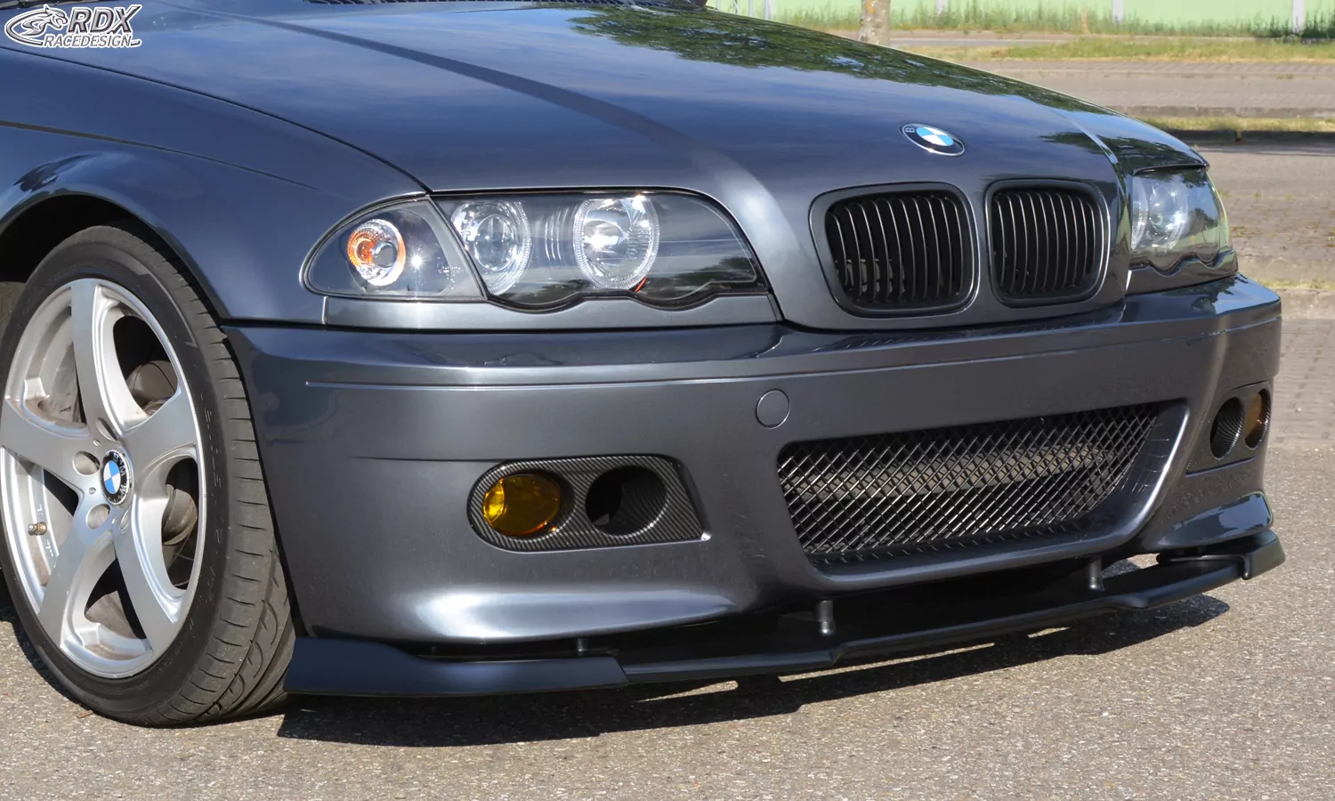 RDX Frontspoiler VARIO-X für BMW 3er E46 Limousine, Touring, Coupe, Cabrio (alle Baujahre, nur für M3-Look-Frontstoßstange) Frontlippe Front Ansatz Vorne Spoilerlippe