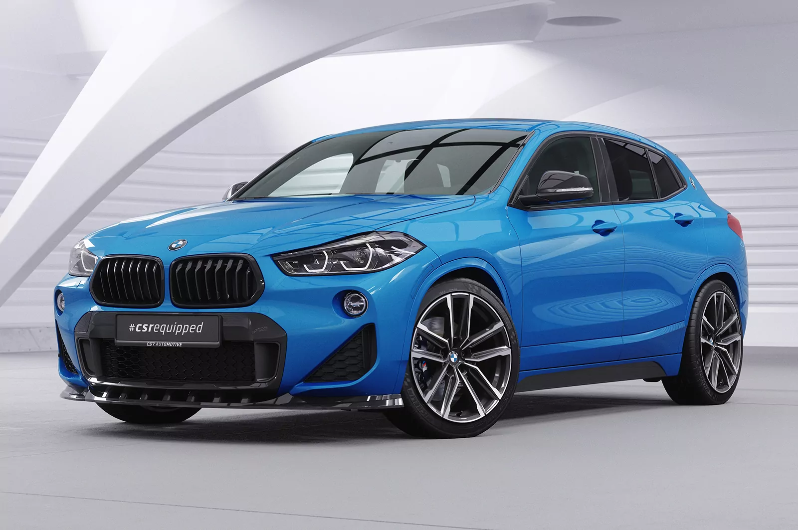 Cup-Spoilerlippe mit ABE für BMW X2 F39 M-Paket CSL574 Schwarz Strukturiert