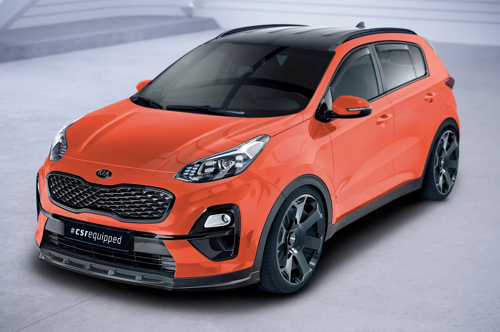 Cup-Spoilerlippe mit ABE für Kia Sportage QLE CSL577 Schwarz Strukturiert