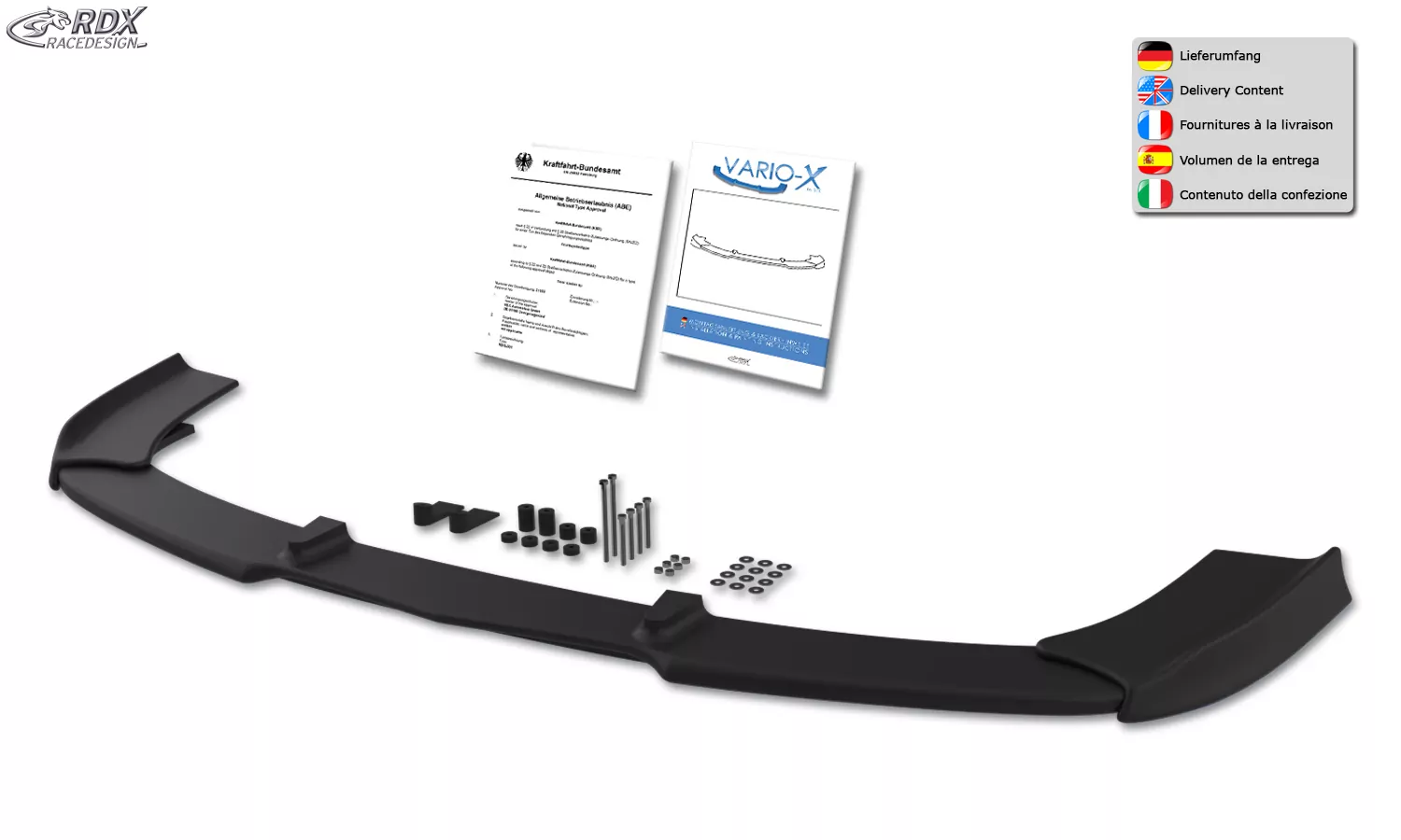 RDX Frontspoiler VARIO-X für MERCEDES SL-Klasse SL 55 AMG R230 Frontlippe Front Ansatz Vorne Spoilerlippe