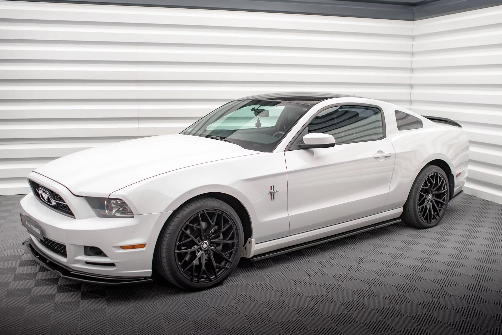 Seitenschweller Ansatz Für Ford Mustang Mk5 Facelift Schwarz Hochglanz