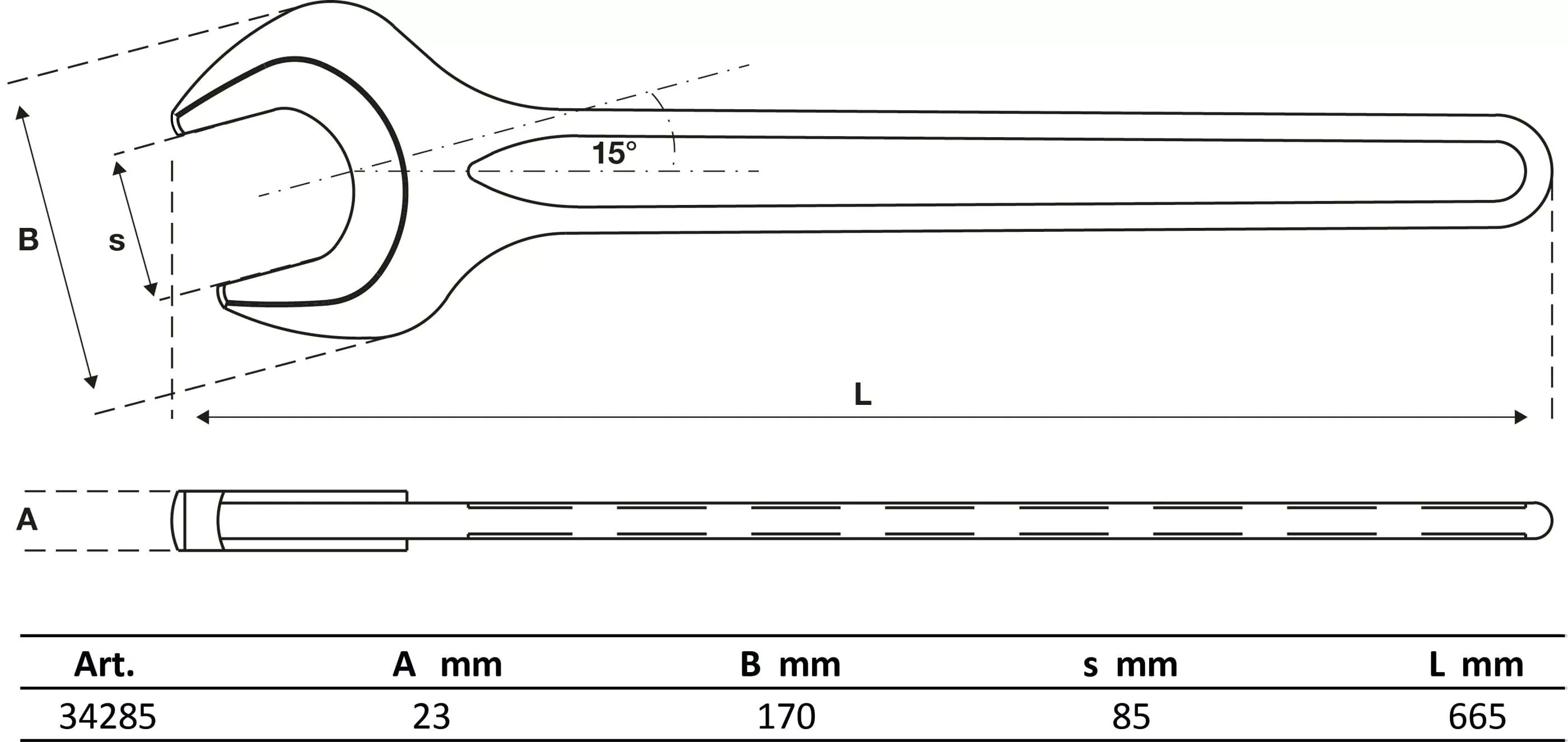 Einmaulschlüssel | DIN 894 | SW 85 mm