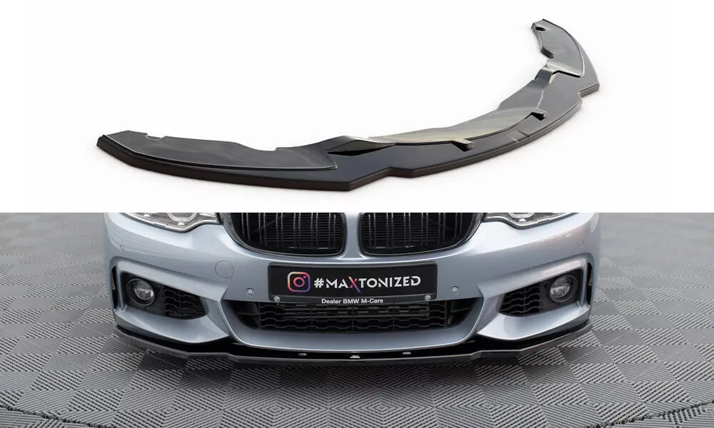 Front Ansatz V.1 Für BMW 4er Coupe / Gran Coupe / Cabrio M-Paket F32 / F36 / F33 Schwarz Hochglanz