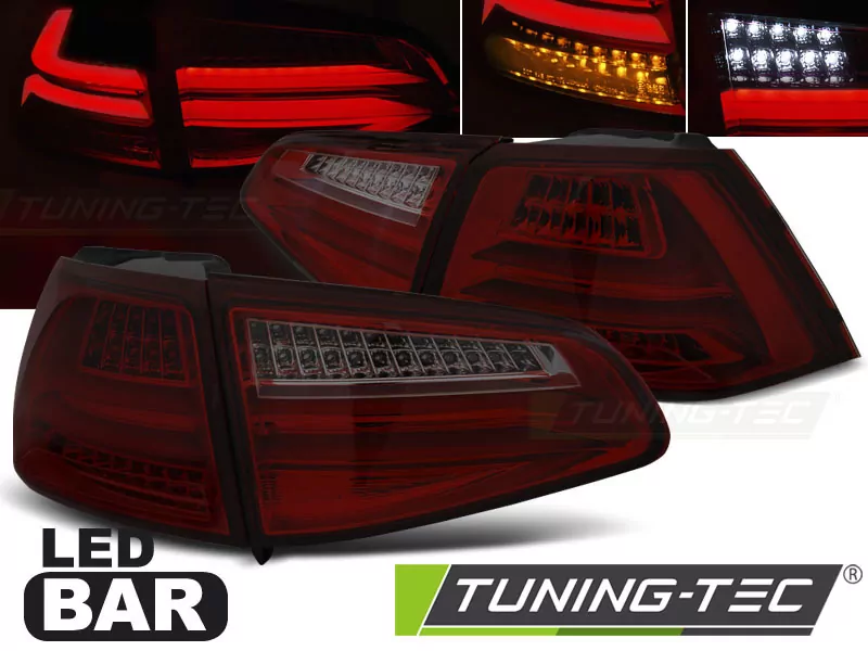 Led Bar Tail Lights Red Smoke Fits Vw Golf 7 13-17