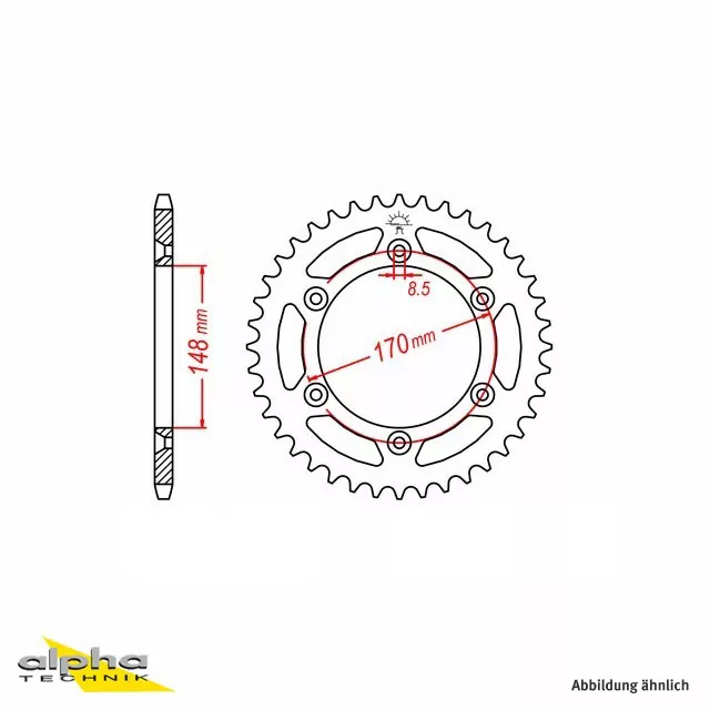 EK-Chain Kettensatz 525DEX für Suzuki DR800 Big Modelljahr 1991-1993 Umbau auf 525