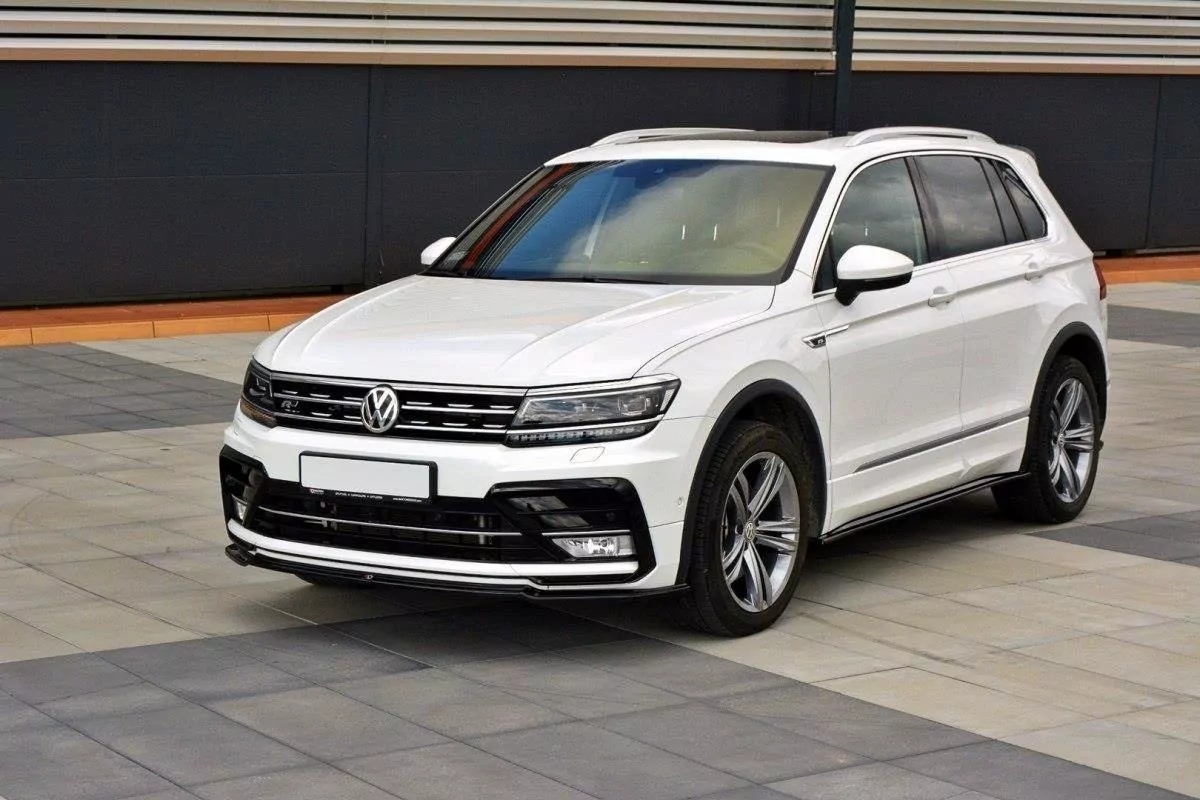 Front Ansatz Passend Für Passend Für Vw Tiguan Mk2 R-Line Schwarz Hochglanz Schwarz Hochglanz
