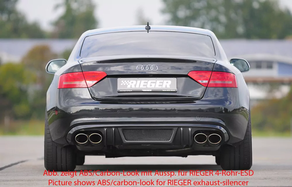 Rieger Heckeinsatz für Audi A5 S5 (B8/B81) - Coupé 06.07-07.11 (bis Facelift) carbon optik