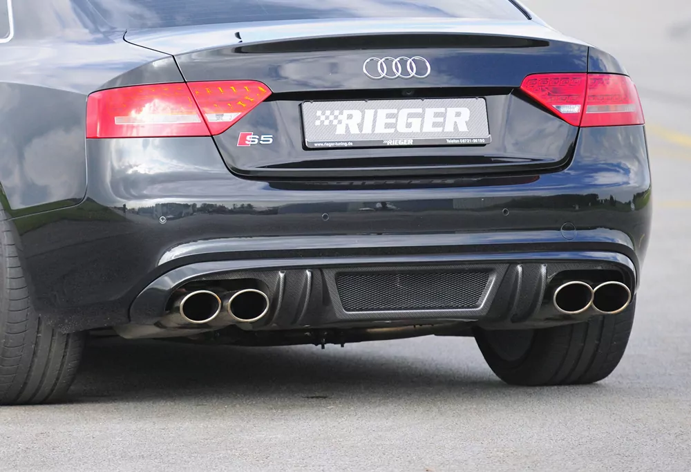 Rieger Heckeinsatz für Audi A5 S5 (B8/B81) - Sportback 06.07-07.11 (bis Facelift) carbon optik