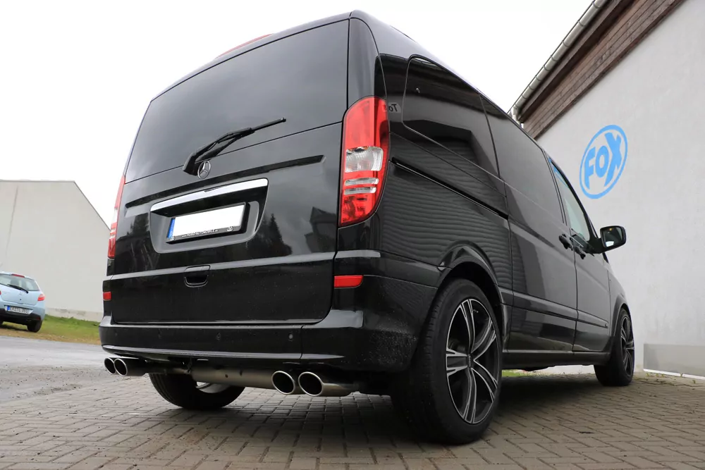 Mercedes Vito/ Viano - W639 Kompact  Endschalldämpfer quer Ausgang rechts/links inkl. Verbindungsrohr - 2x115x85 Typ 32 rechts/links