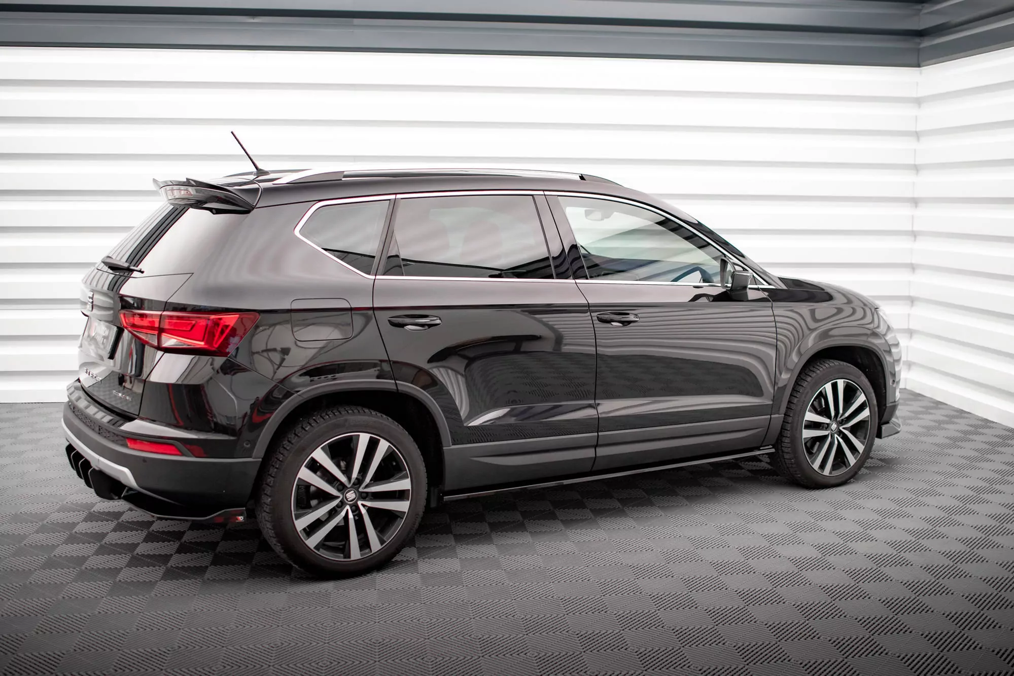 Seitenschweller Ansatz Für Seat Ateca Mk1 Schwarz Hochglanz