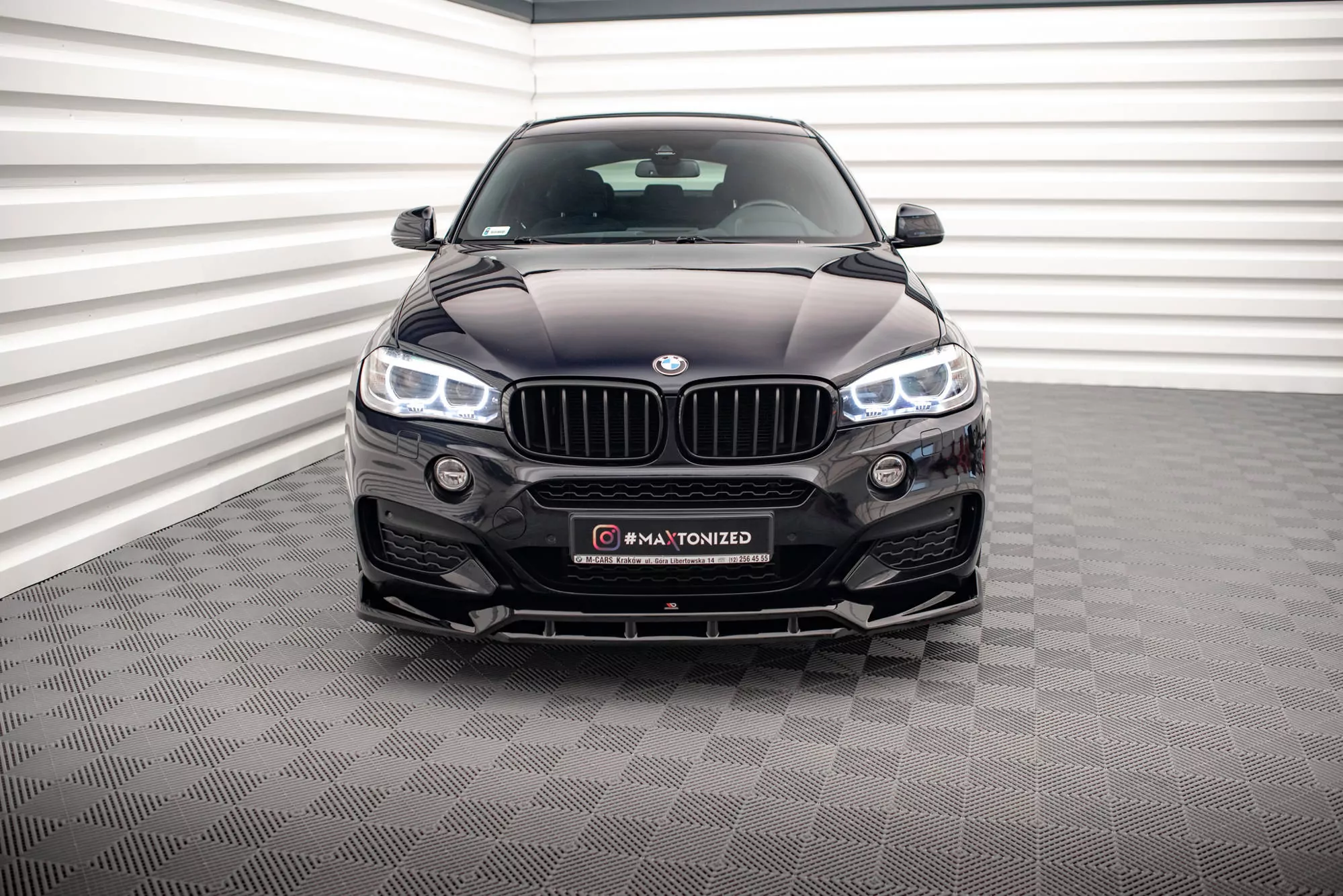 Front Ansatz V.3 Für BMW X6 M-Paket F16 Schwarz Hochglanz