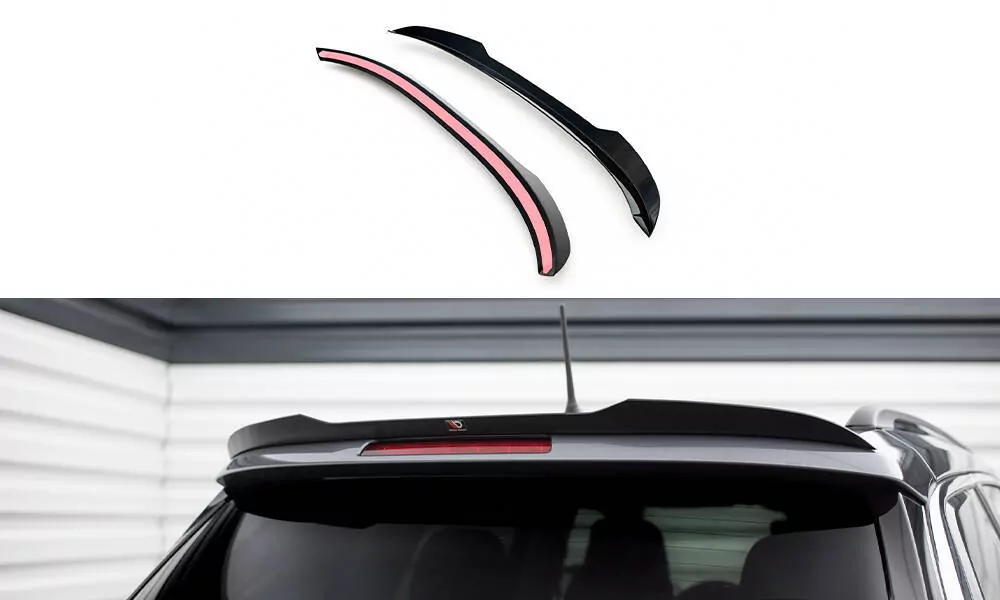 Spoiler CAP Für Jeep Compass Limited Mk2 Facelift Schwarz Hochglanz