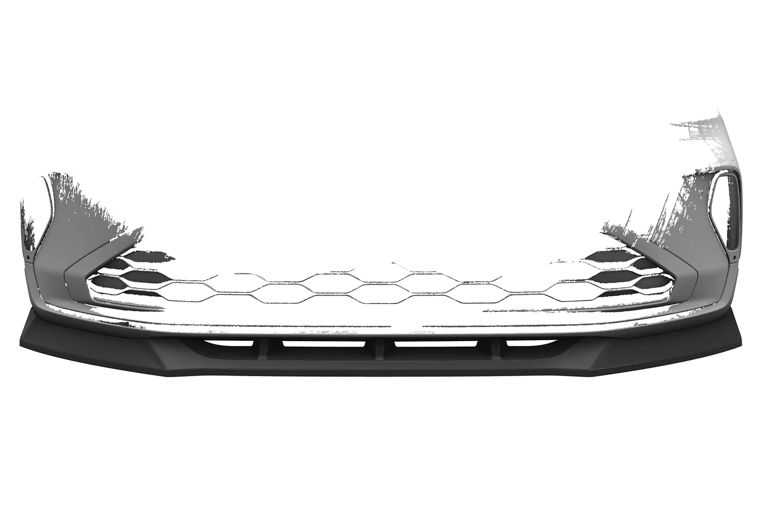 Cup-Spoilerlippe mit ABE für VW Taigo (Typ CS) CSL703 Schwarz Strukturiert