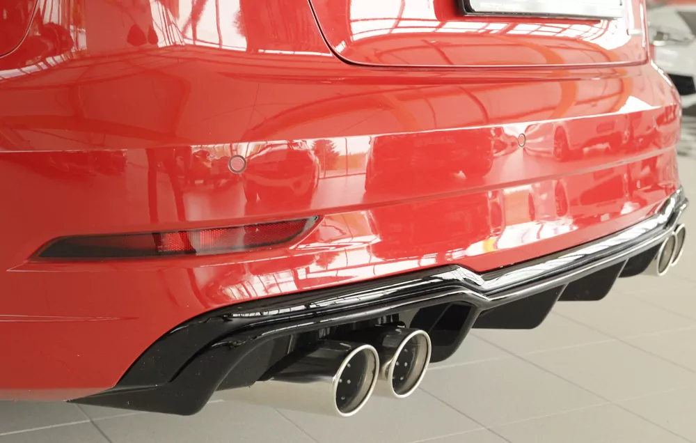 Rieger Heckeinsatz für Audi A3 (8V) - 3-tür. (Cabrio 8V7) 09.16- (ab Facelift) schwarz glanz