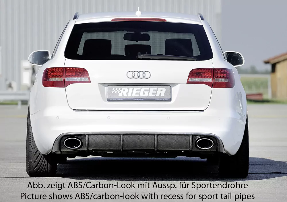 Rieger Heckeinsatz für Audi A6 (4F) - Avant 10.08-08.11 (ab Facelift) schwarz glanz