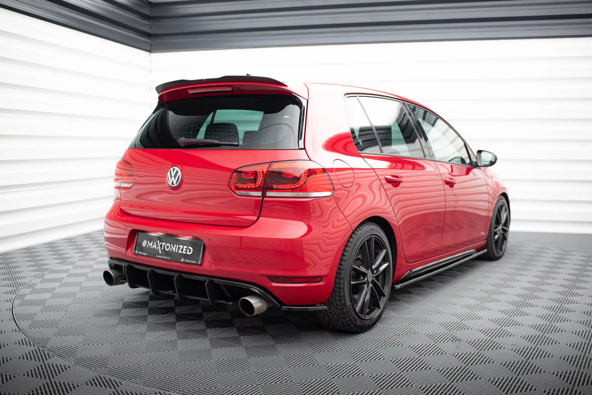 Spoiler CAP Passend Für Passend Für VW GOLF 6 GTI / R Schwarz Hochglanz Schwarz Hochglanz