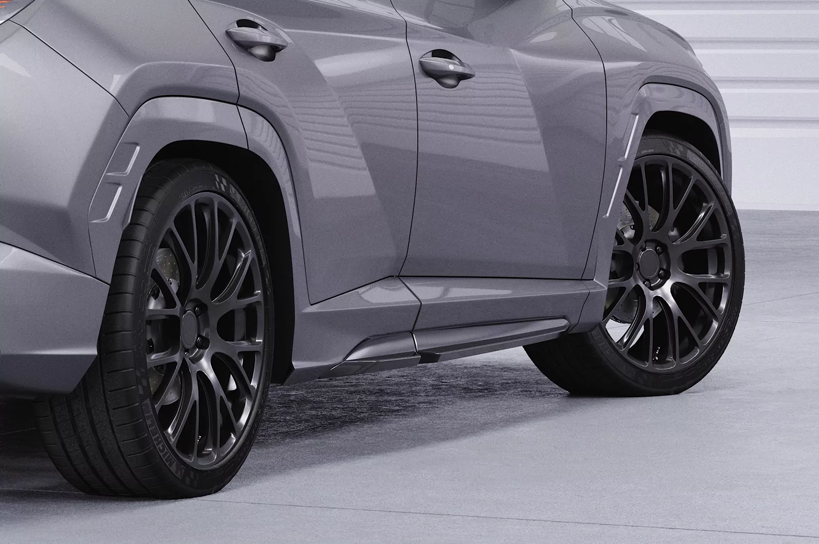 Seitenschweller für Hyundai Tucson 4 (NX4) N-Line SS570 Schwarz Strukturiert