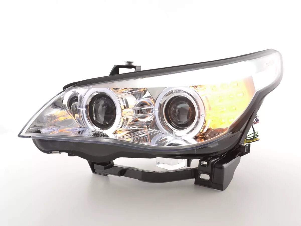 Scheinwerfer Set Xenon Angel Eyes LED BMW 5er E60/E61 Bj. 05-07 chrom