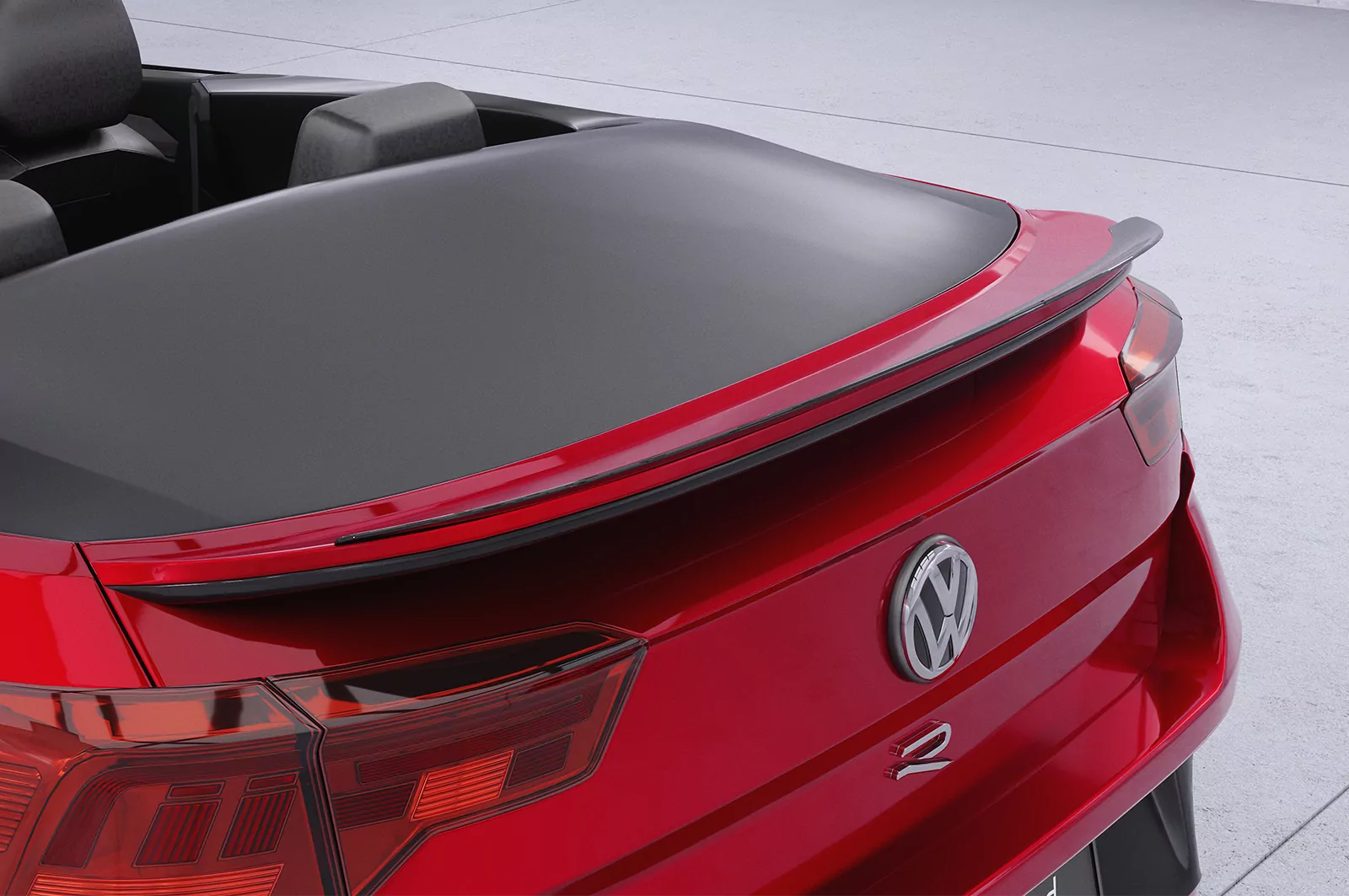 Heckflügel mit ABE für VW T-Roc (Typ A1) Cabrio HF619 Strukturiert (schwarz matt)