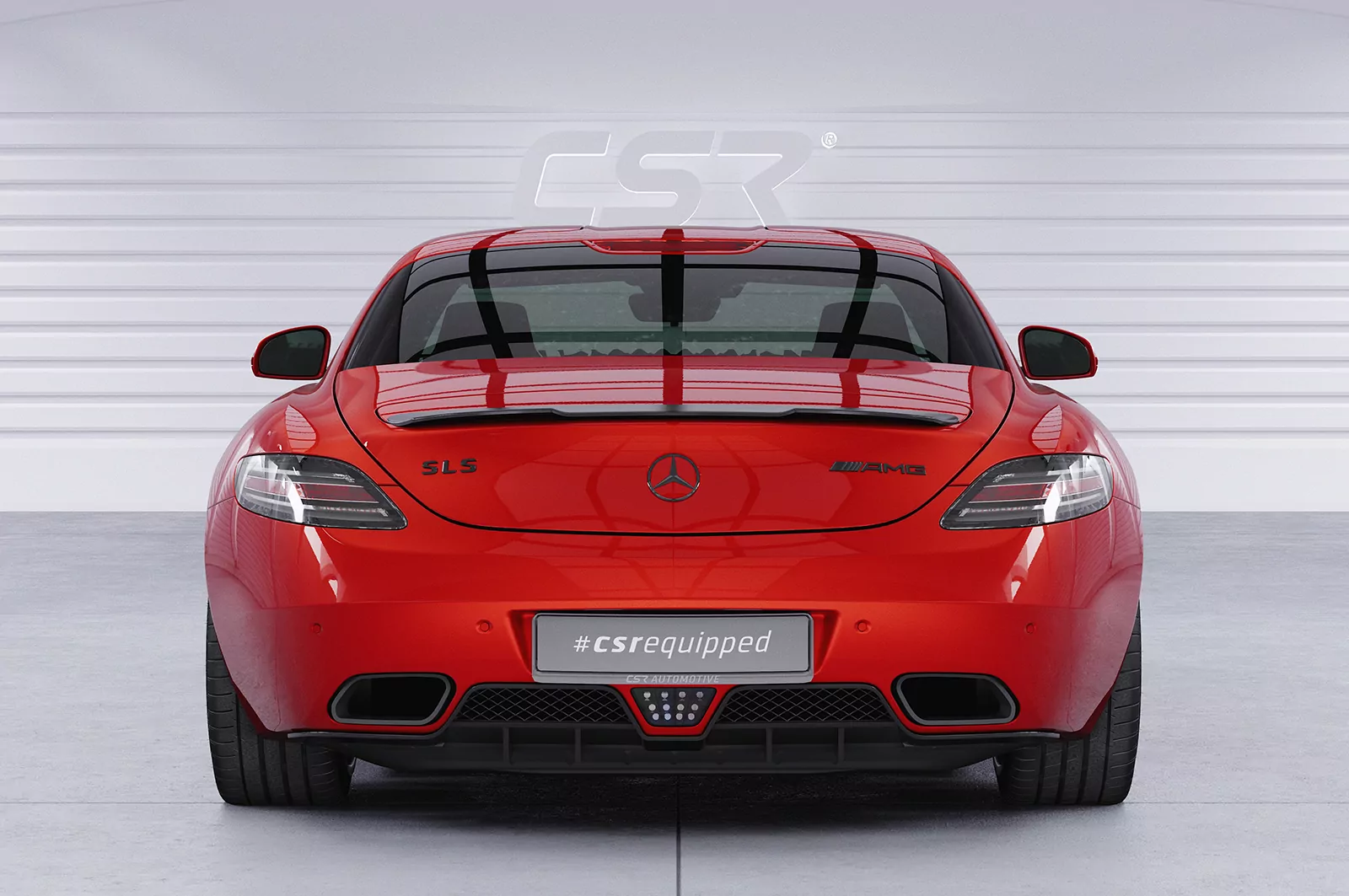 Heckflügel mit ABE für Mercedes Benz SLS AMG (C197/R197) HF746 Schwarz Strukturiert