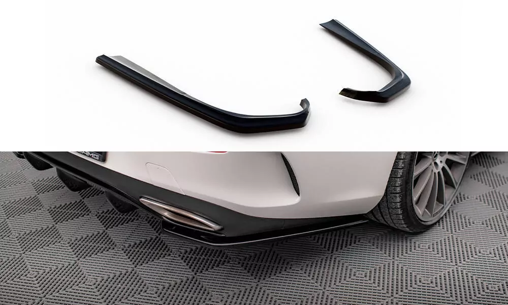 Heck Ansatz Flaps Diffusor Passend Für Diffusor Passend Für Mercedes E-KLASSE W213 COUPE AMG-LINE Schwarz Hochglanz Schwarz Hochglanz