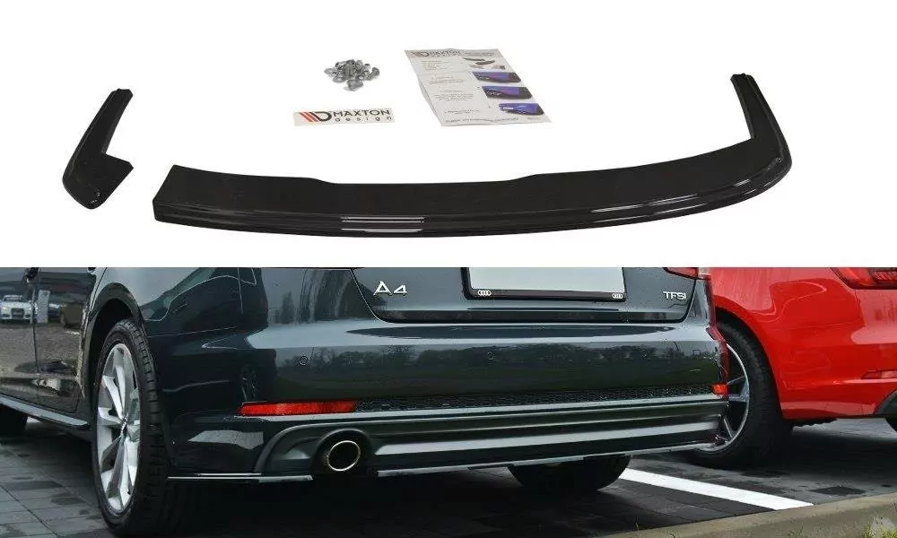 Heck Ansatz Flaps Diffusor Passend Für Diffusor Passend Für Audi A4 B9 S-Line Schwarz Hochglanz Schwarz Hochglanz