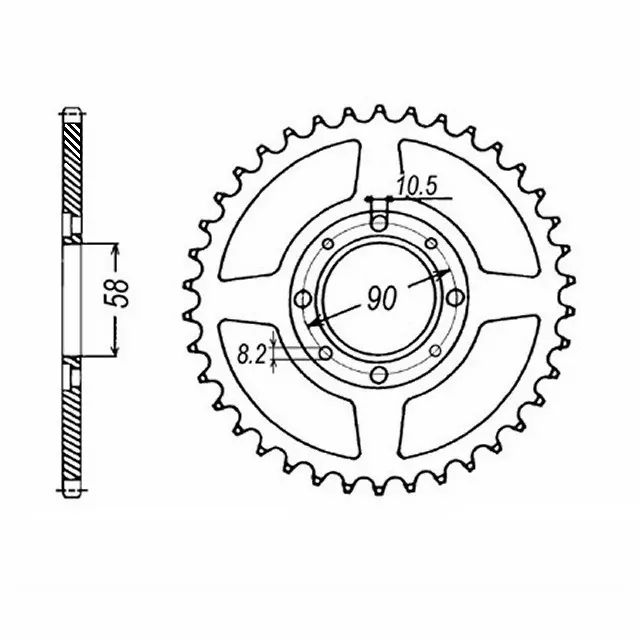 Kettenrad Stahl 56 Zähne Teilung 428