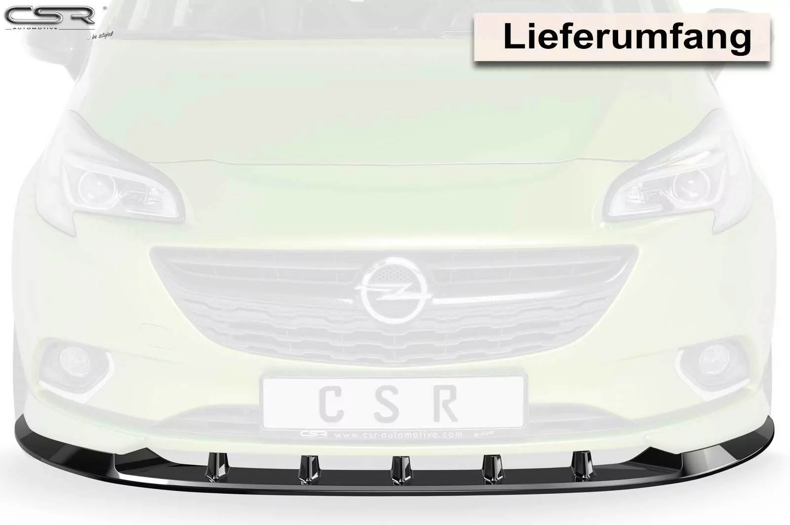 Cup-Spoilerlippe mit ABE für Opel Corsa E OPC-Line CSR-CSL154-M Carbon Look (matt)