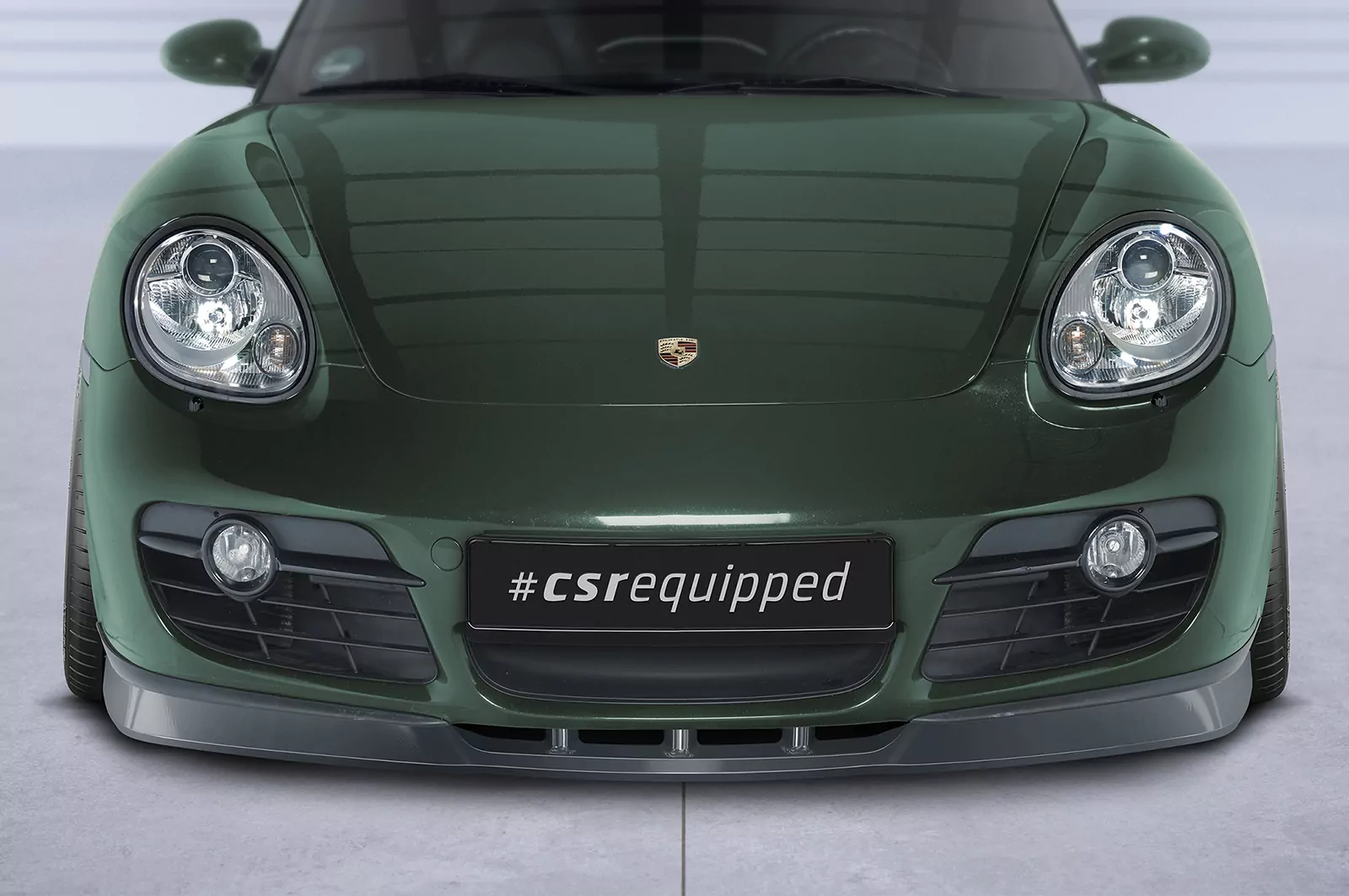 Cup-Spoilerlippe mit ABE für Porsche 987c Cayman CSL609 Schwarz Strukturiert