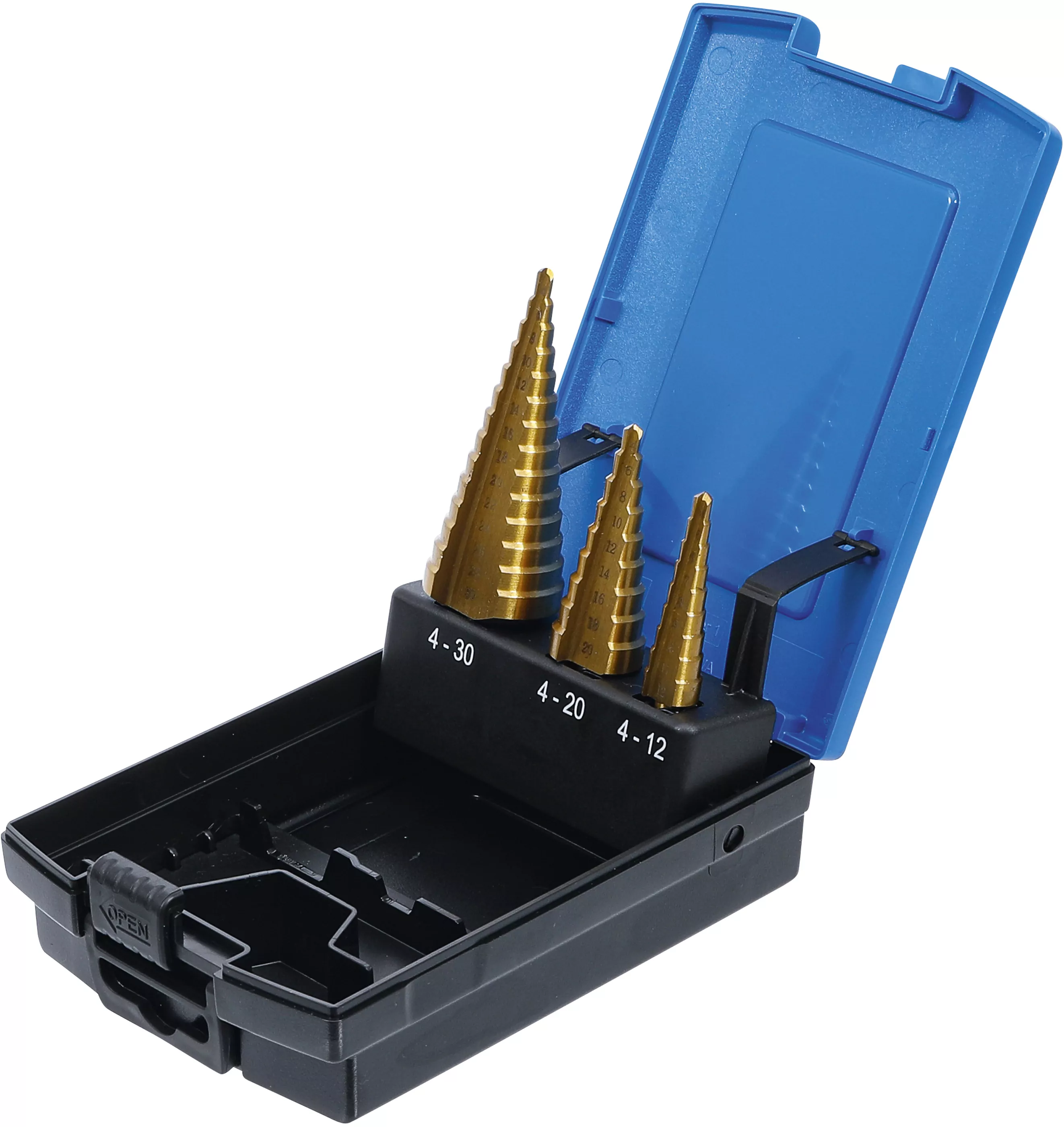 Stufenbohrer-Satz | titannitriert | Ø 4 - 30 mm | 3-tlg.