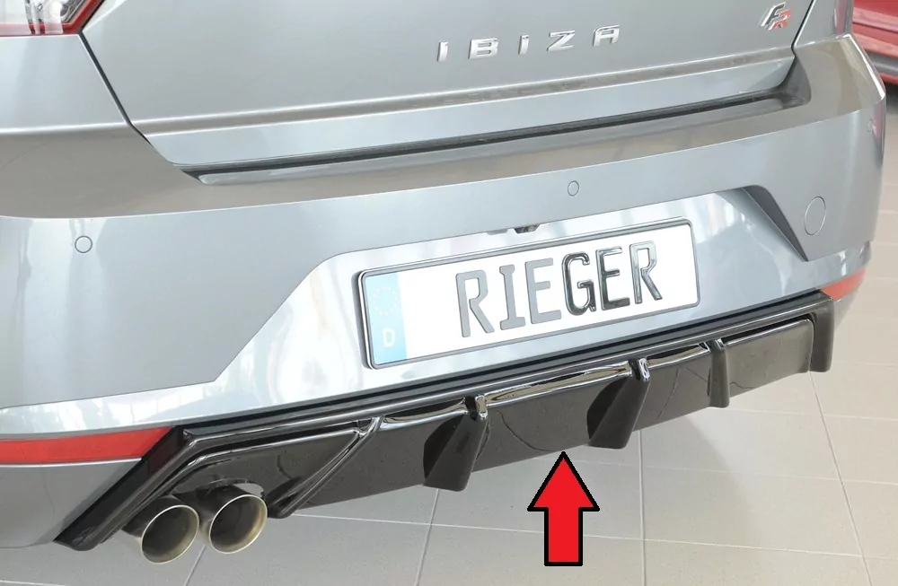 Rieger Heckeinsatz für Seat Ibiza FR (KJ) | 5-tür. 01.17- mit Endrohraussparung für Sport-ESD links