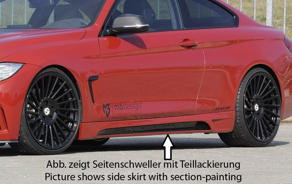 Rieger Seitenschweller links  matt schwarz für BMW 4er F33  (3C) Cabrio 03.13-06.15 (bis Facelift)