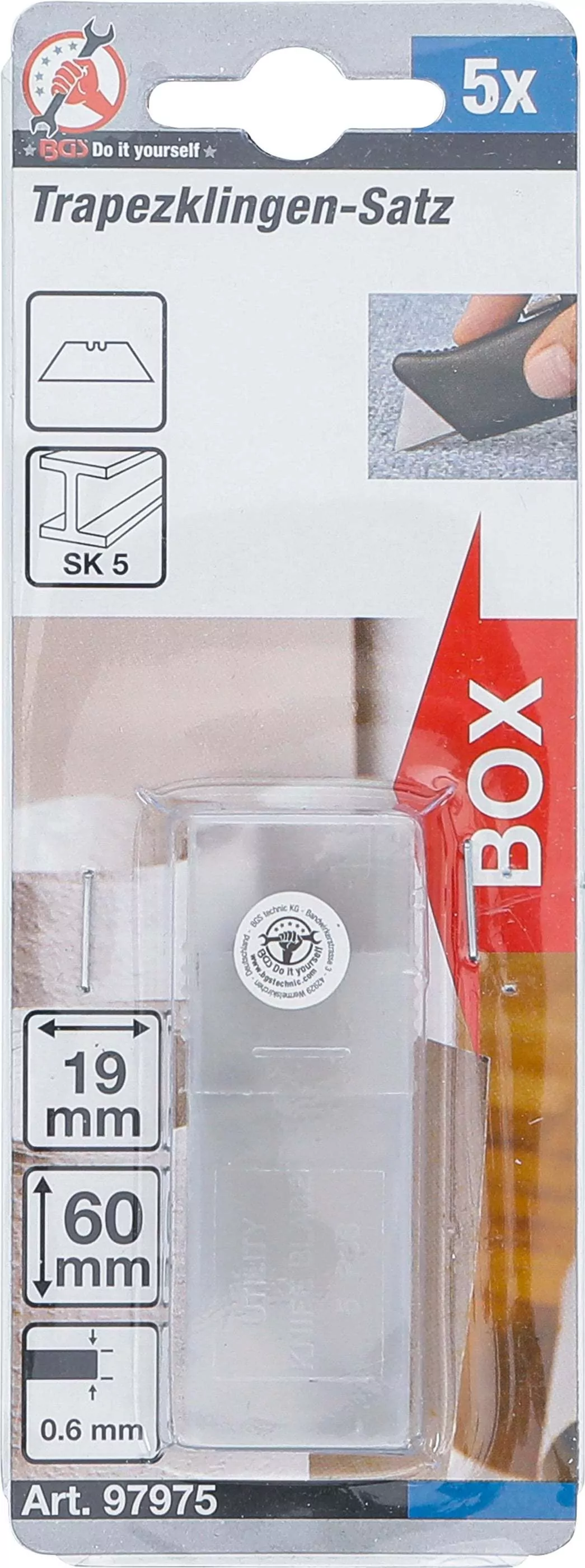 Trapezklingen-Satz | 0,6 x 19 mm | 5-tlg.