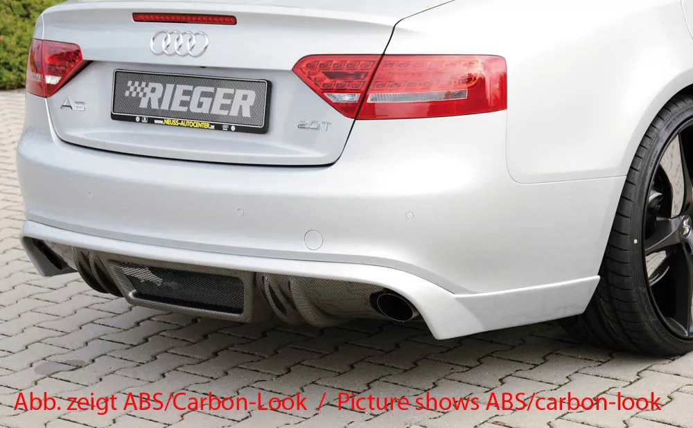 Rieger Heckschürzenansatz für Audi A5 (B8/B81) - Sportback 06.07-07.11 (bis Facelift) carbon optik