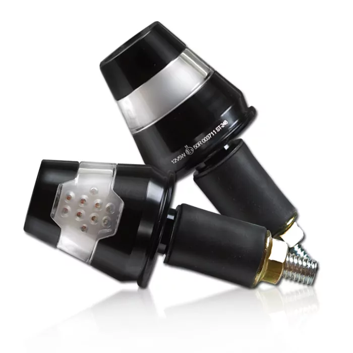 Alu-lenkerendenblinker "conic" Mit Led, Schwarz, Paar, 7/8 + 1" Und Alu-lenker, E-geprüft