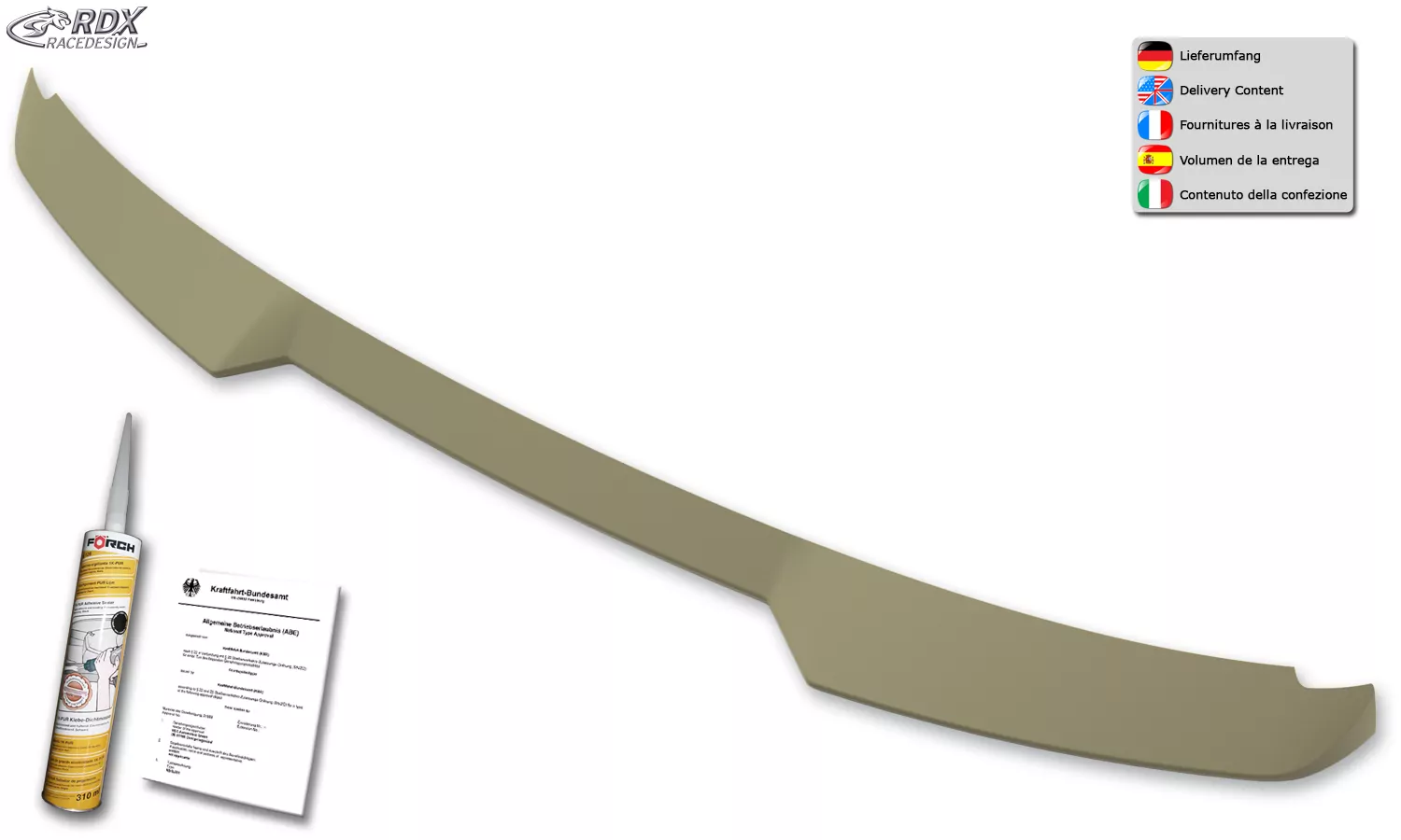 RDX Heckspoiler für VW Caddy SB 2K 2KN (2020+) mit Heckklappe Dachspoiler Spoiler Flügeltürer