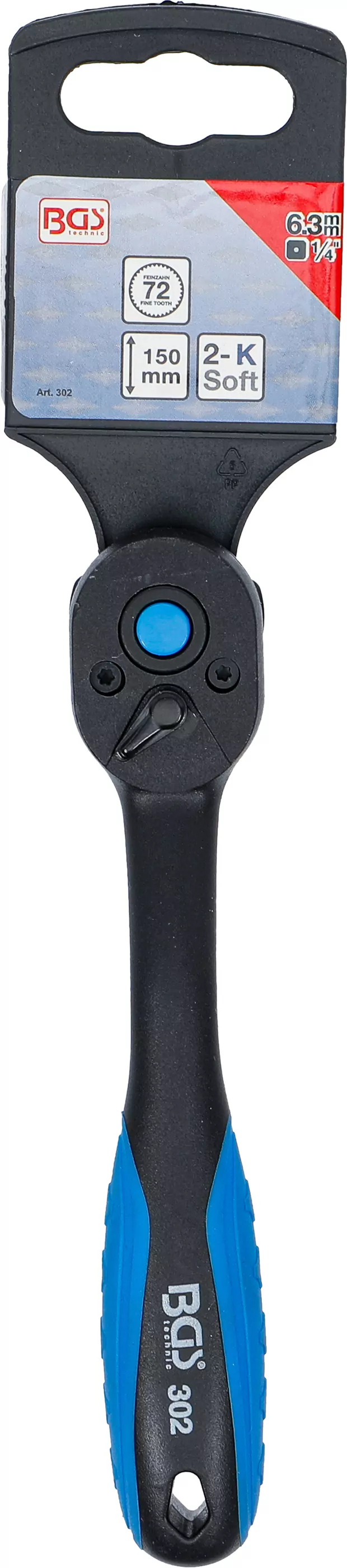 Umschaltknarre, kunststoff-ummantelt | Abtrieb Außenvierkant 6,3 mm (1/4")