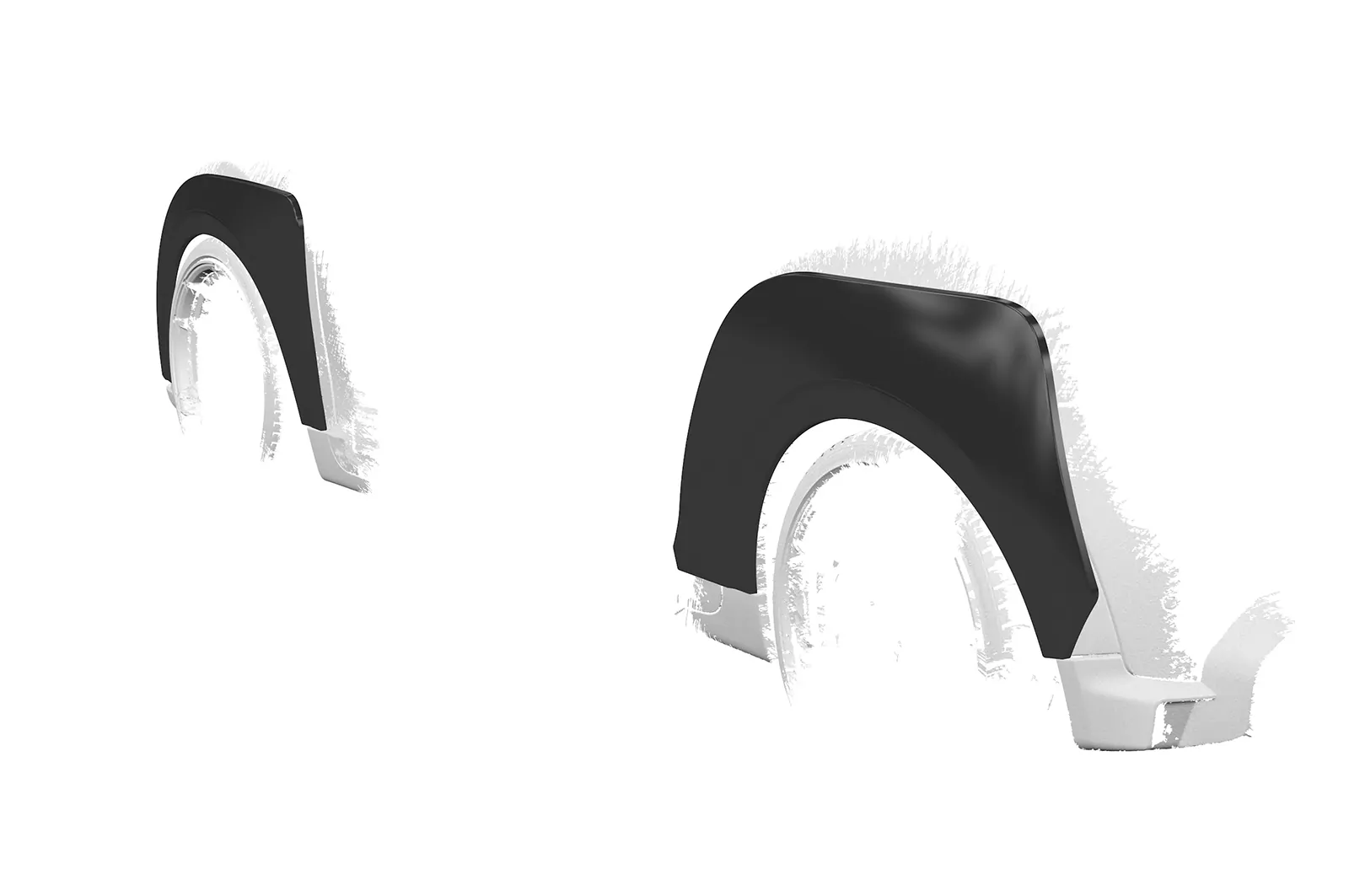 Kotflügelverbreiterung für Mini F56 / F57 VB036 Schwarz Strukturiert