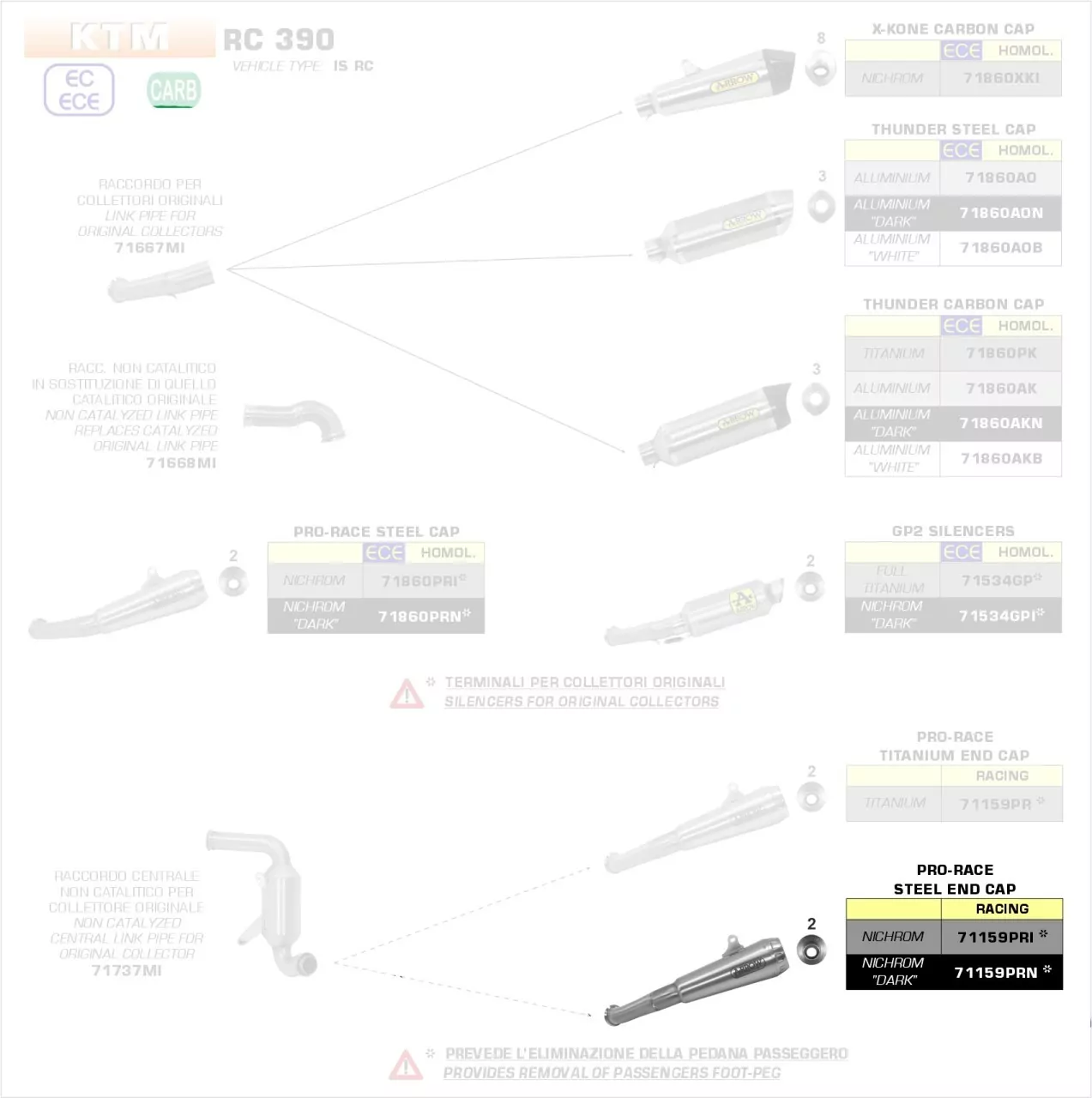 Arrow Pro-Race Edelstahl KTM RC 390 '17/20