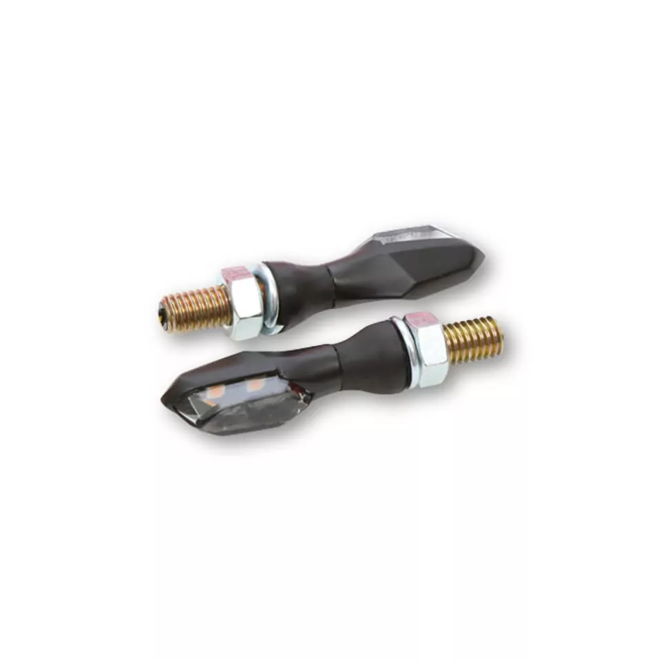 HIGHSIDER Pro Sonic-X2 LED Indicator Gehäuse  Schwarz / Linse Rauchgrau (Paar), Vorn & Hinten