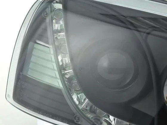 Scheinwerfer Set Daylight LED Tagfahrlicht VW Golf 3 Bj. 91-97 schwarz