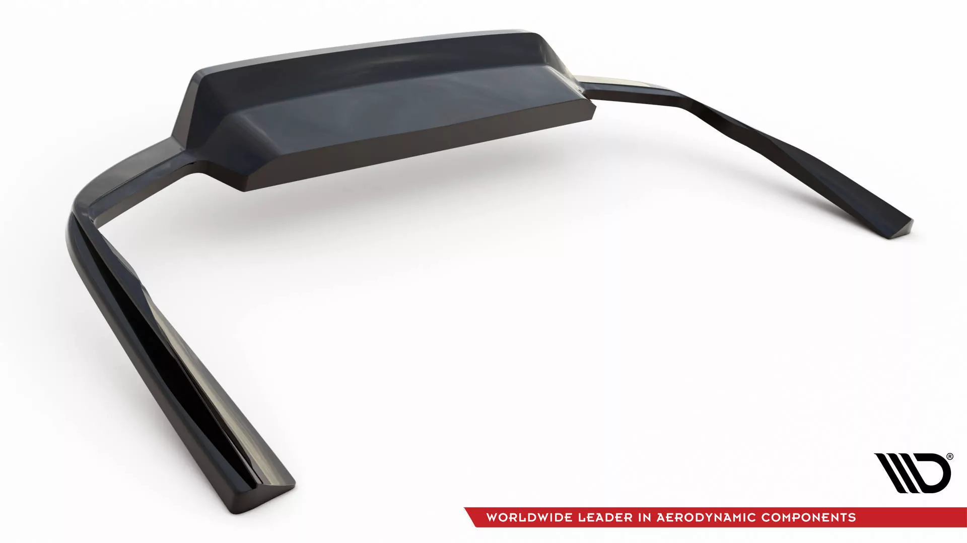 Hinten Splitter (mit Einem Vertikalem Balken) Volvo V90 / S90 R-Design Mk2 Schwarz Hochglanz