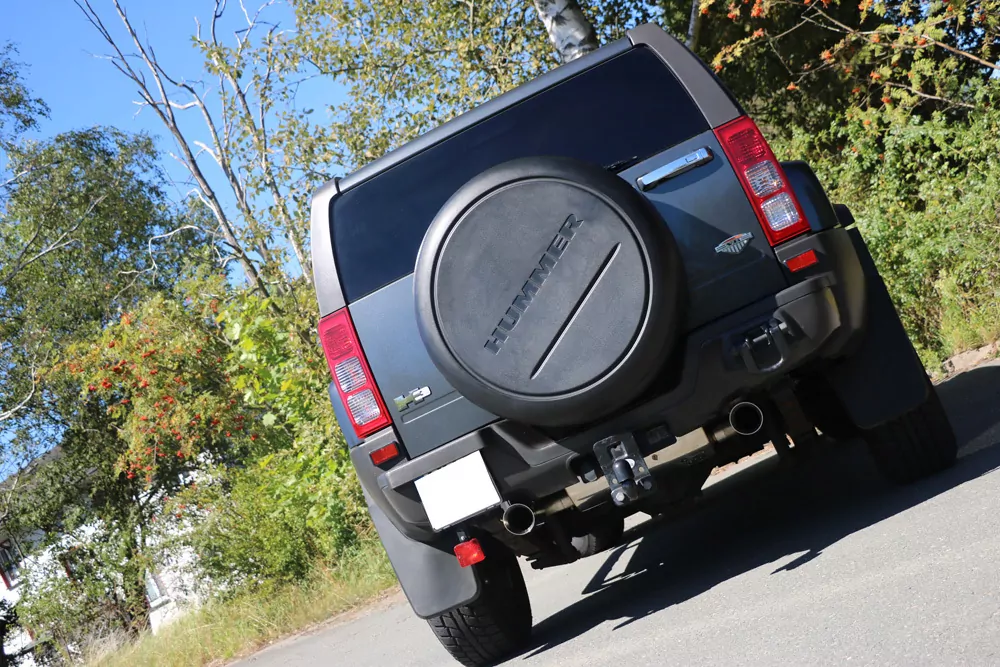 Hummer H3  Endschalldämpfer quer Ausgang rechts/links - 1x100 Typ 25 rechts/links