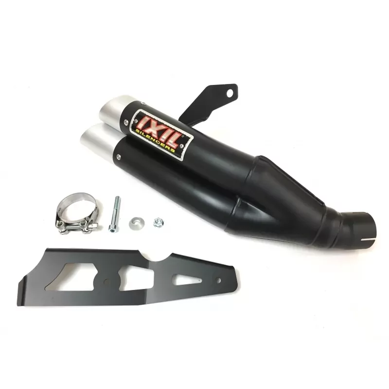 IXIL Dual Hyperlow L3XB Silencer Stainless Steel Black / Aluminium - Kawasaki Z900 Full - XK7372XB
