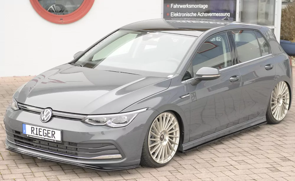 Rieger Seitenschweller links ansatz glanz schwarz für VW Leon FR (5F) 5-tür. (ST/Kombi) 01.17- (ab Facelift)