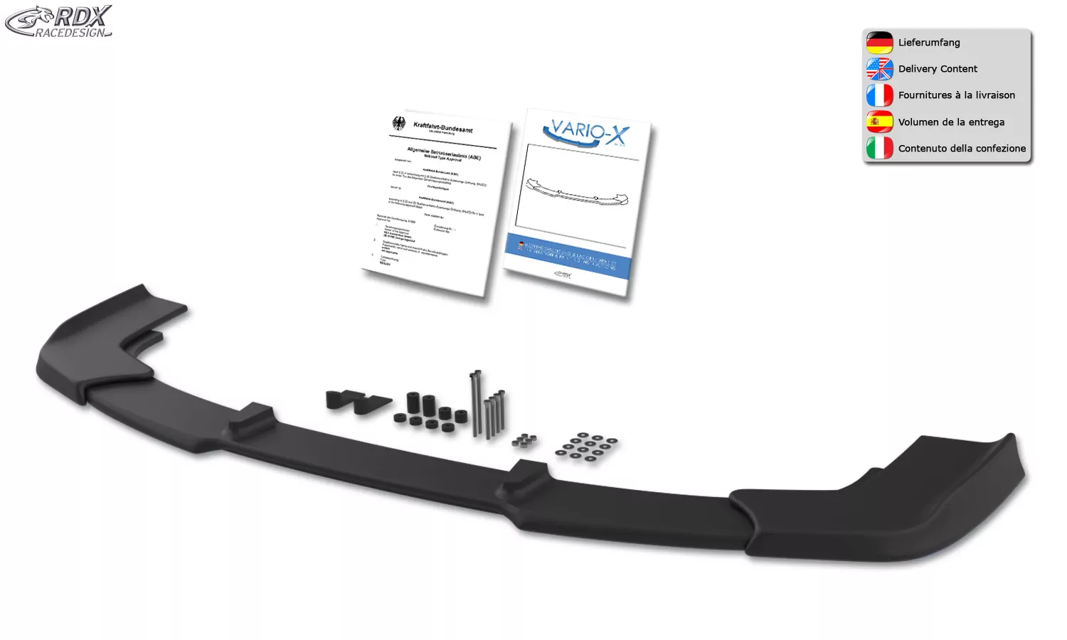 RDX Frontspoiler VARIO-X für TOYOTA Corolla E12 TS (2004-2007) Frontlippe Front Ansatz Vorne Spoilerlippe