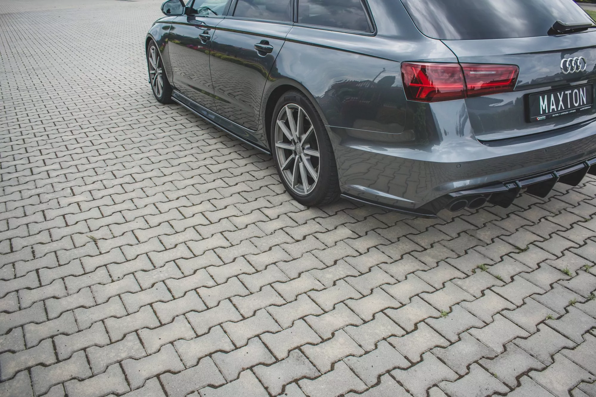 Heck Ansatz Flaps Diffusor Passend Für Diffusor Passend Für Audi S6 / A6 S-Line C7 FL Schwarz Hochglanz Schwarz Hochglanz